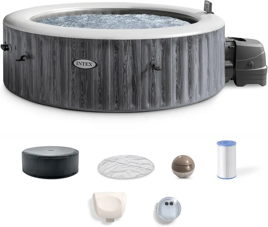 Intex PureSpa Greywood Deluxe 6-person hot tub, view 1